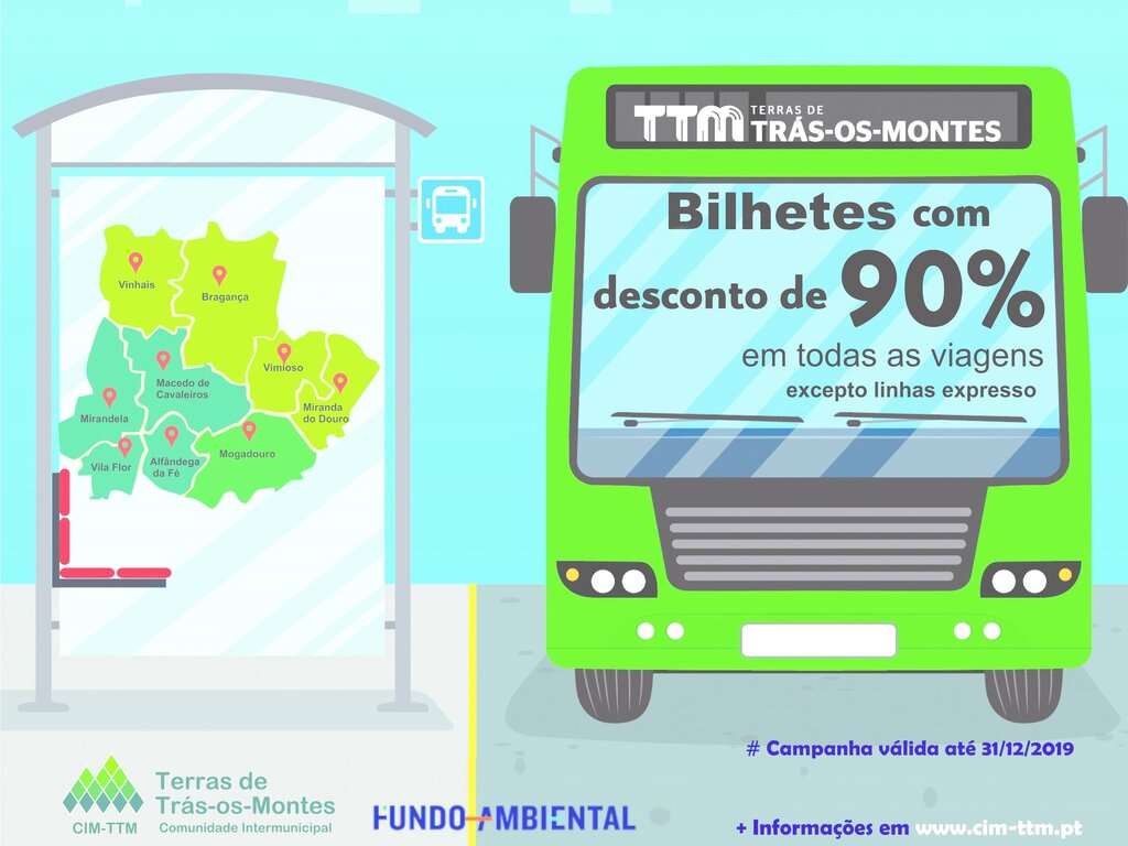 Desconto de 90% nos títulos de transportes regulares da CIM-TTM