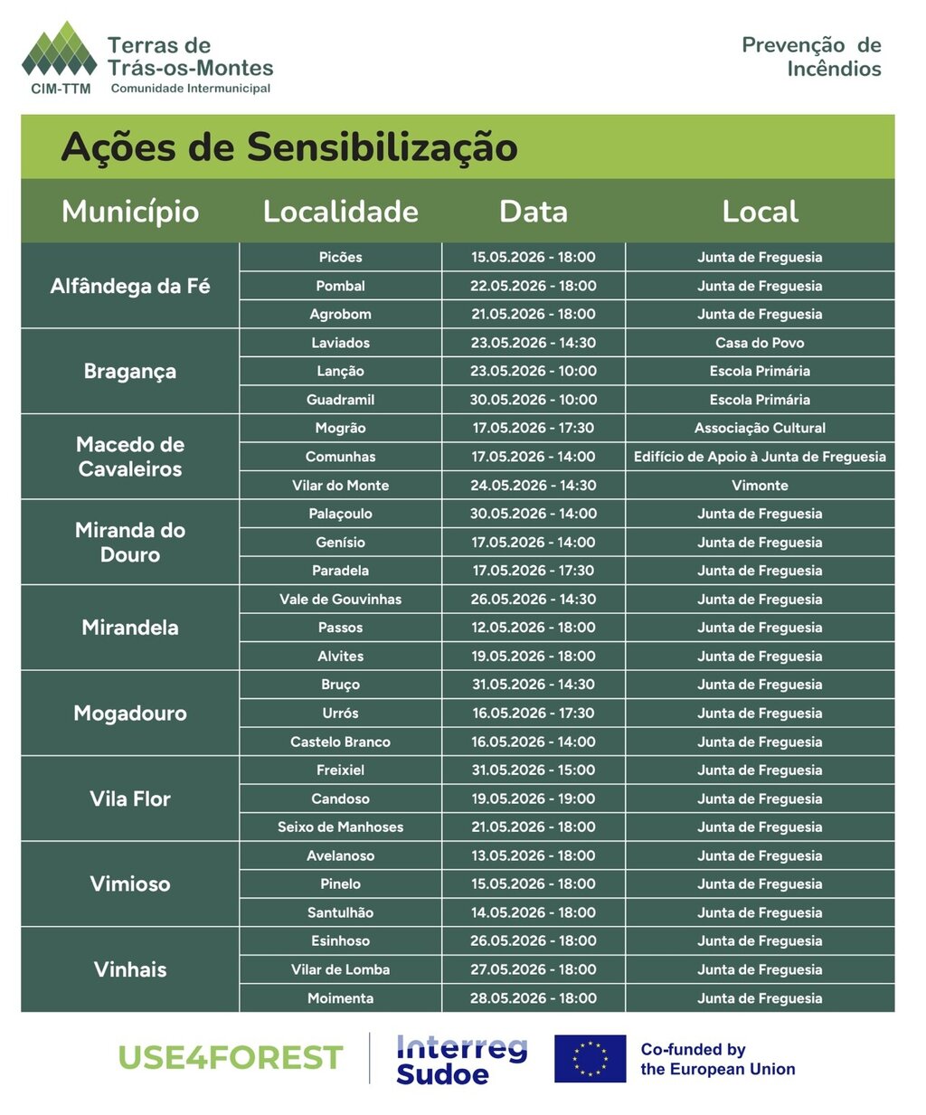 Calend&aacute;rio de A&ccedil;&otilde;es de Sensibiliza&ccedil;&atilde;o pelas Terras de Tr&aacute;s-os-Montes